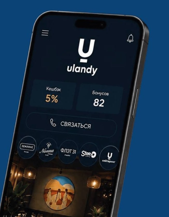 Приложение Ulandy: кешбэк, бонусы и рестораны сети